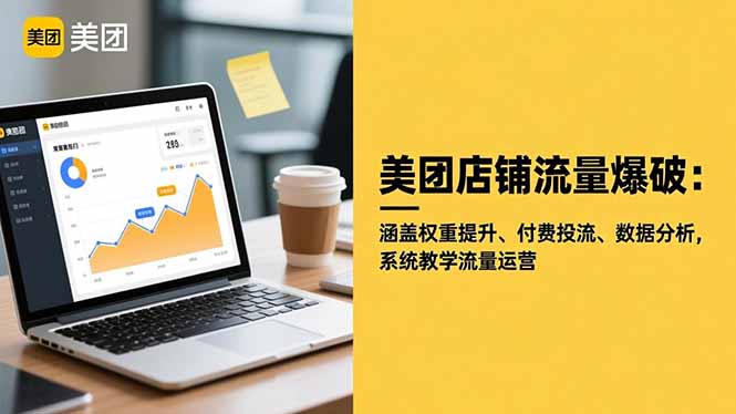 美团店铺流量爆破：涵盖权重提升、付费投流、数据分析，系统教学流量运营-摇钱树